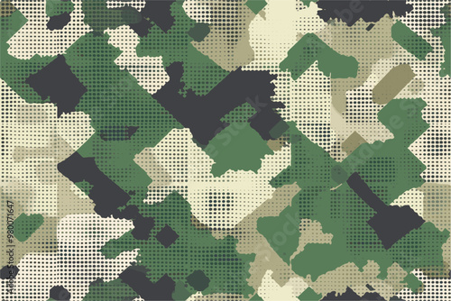 Illustration of green camouflage pattern background