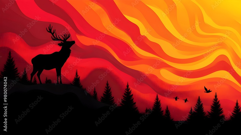 Swirling lines evolving into charming animal silhouettes, bold and bright, cartoonish style, digital illustration, high contrast.