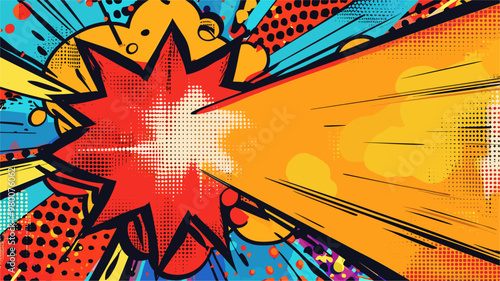 Colorful comic bubble pop art wallpaper with copy space for text