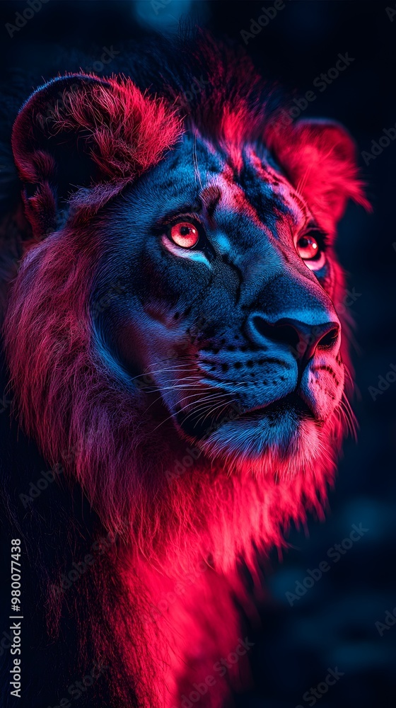 Felidae with intense, fiery gaze caught in a dramatic closeup image Felidae with intense, fiery gaze caught in a dramatic closeup image
