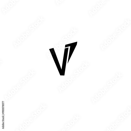 vector image of letter v in black color