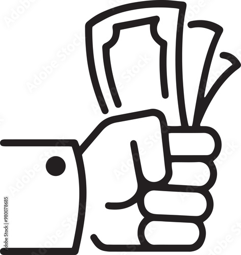 illustration icon holding banknotes