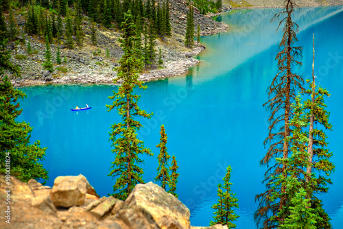 Beautiful Blue Green Lake in Banff National Park