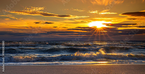Waterstorm on the beach