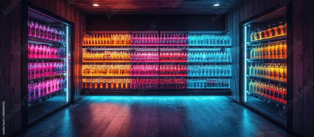 Neon Lit Liquor Store Neon Lit Liquor Store