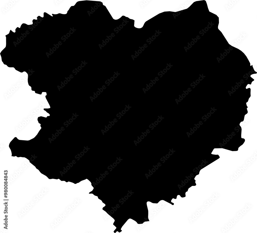 Contour map of the region of Kharkiv, Ukraine. Graphic illustration on a transparent background with black region borders Contour map of the region of Kharkiv, Ukraine. Graphic illustration on a transparent background with black region borders