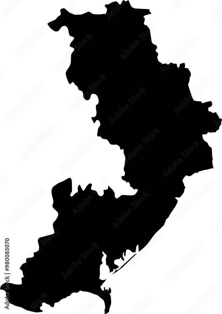 Obraz premium Contour map of the region of Odessa, Ukraine. Vector graphic illustration on a transparent background with black region borders