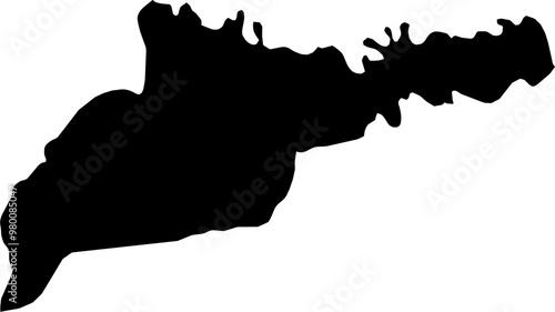 Contour map of the region of Chernivtsi, Ukraine. Vector graphic illustration on a transparent background with black region borders