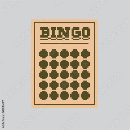Pixel art illustration Casino Bingo. Pixelated Bingo Lottery. Casino Bingo Lottery pixelated for the pixel art game and icon for website and video game. old school retro.