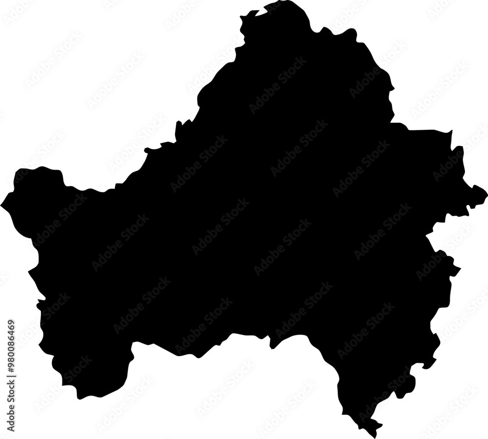 Contour map of the region of Bryansk, Russia. Vector graphic illustration on a transparent background with black region borders Contour map of the region of Bryansk, Russia. Vector graphic illustration on a transparent background with black region borders