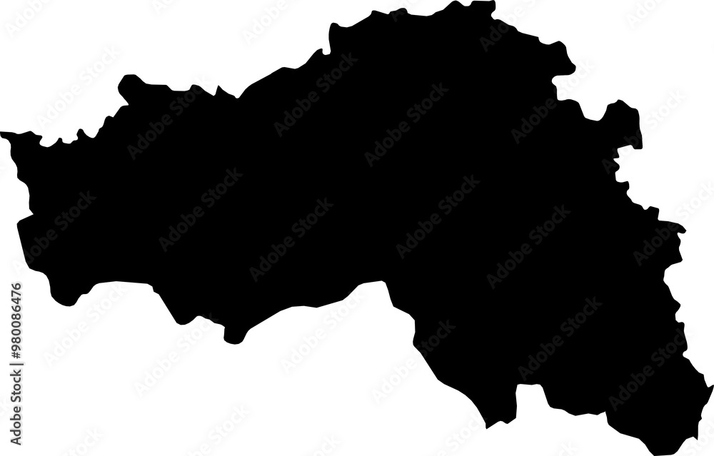 Contour map of the region of Belgorod, Russia. Graphic illustration on a transparent background with black region borders Contour map of the region of Belgorod, Russia. Graphic illustration on a transparent background with black region borders