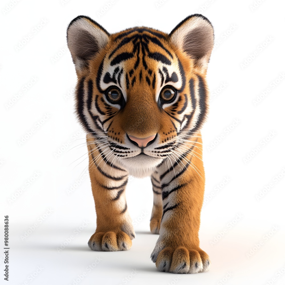 Obraz premium tiger isolated on white background