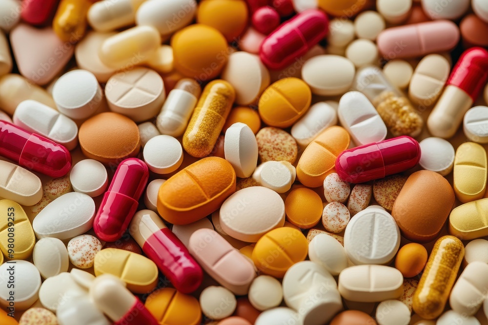 Variety of medicine pills tablets and capsules Background of pills Variety of medicine pills tablets and capsules Background of pills