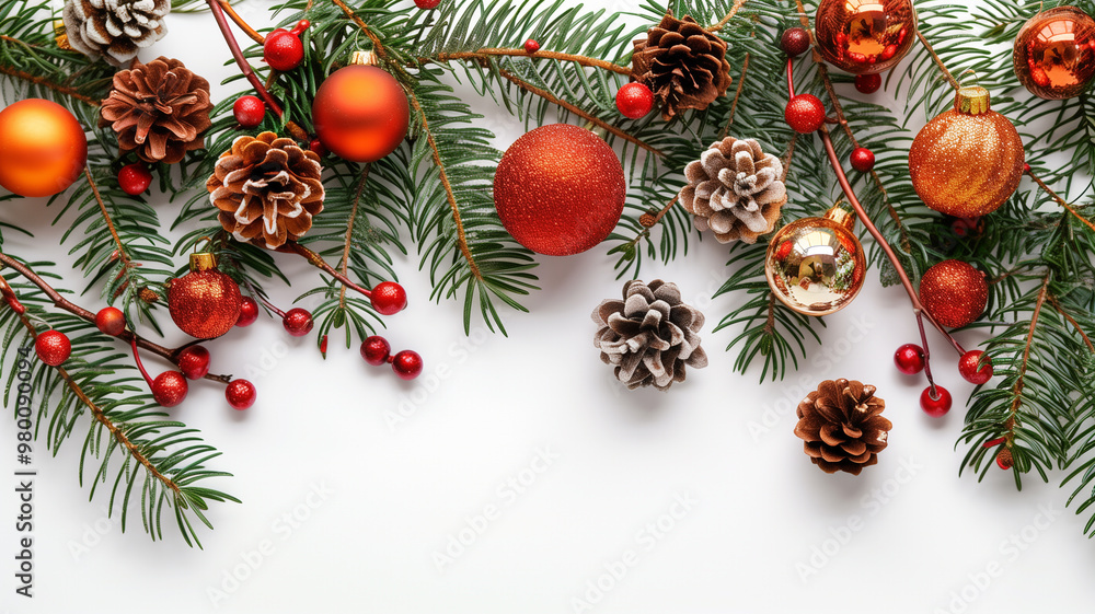 Christmas and New Year's composition with free space in the frame. Christmas and New Year's composition with free space in the frame.