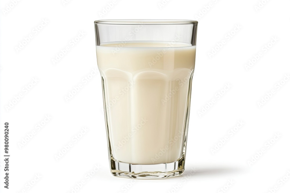 Glass of milk isolated on white background, ai Glass of milk isolated on white background, ai