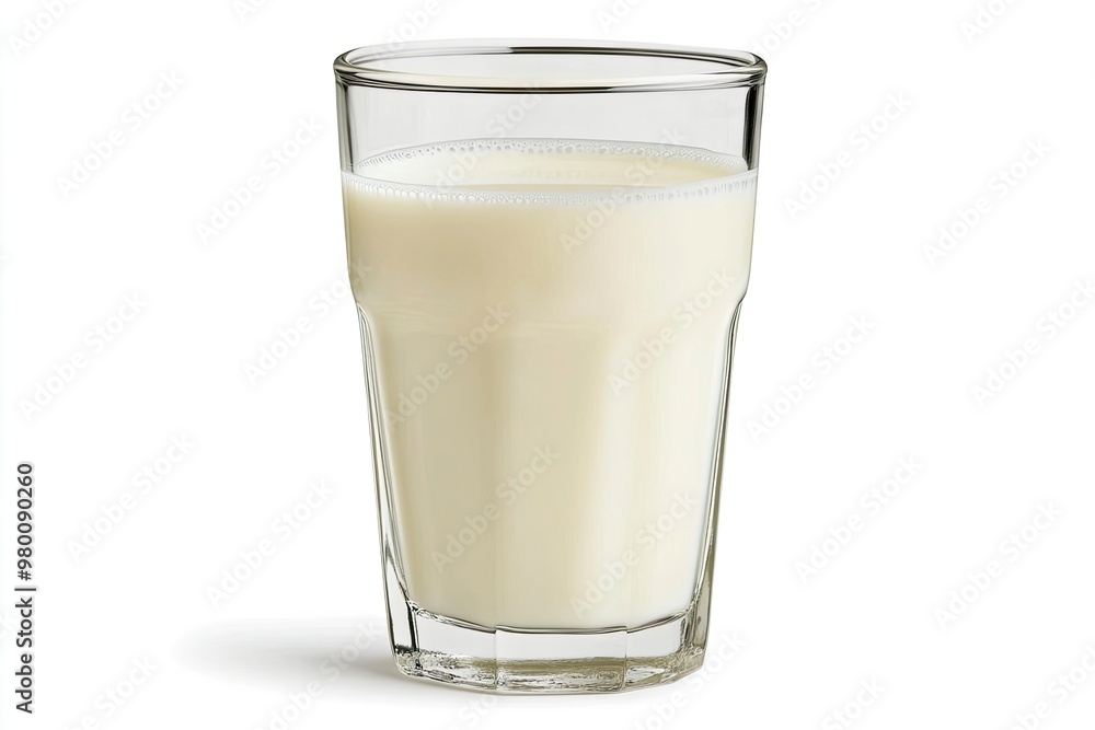Glass of milk isolated on white background, ai Glass of milk isolated on white background, ai