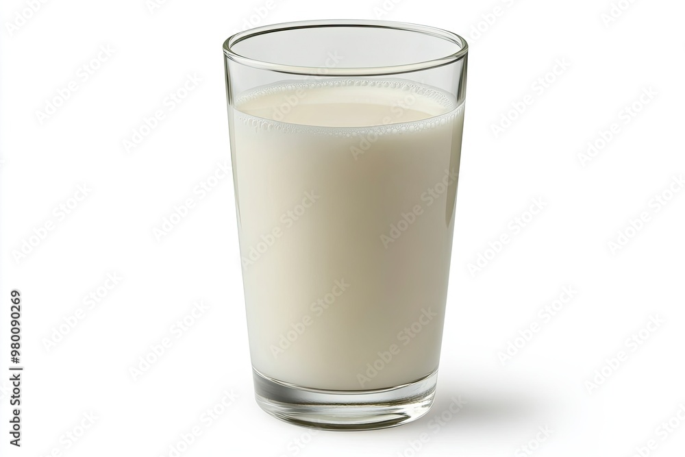 Glass of milk isolated on white background, ai Glass of milk isolated on white background, ai