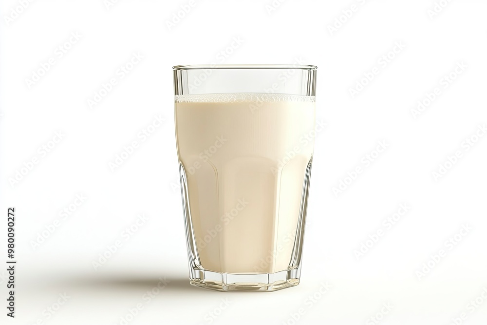 Glass of milk isolated on white background, ai Glass of milk isolated on white background, ai