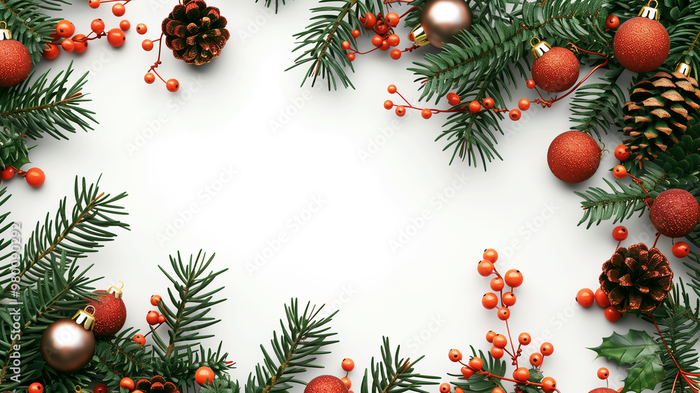 Christmas and New Year's composition with free space in the frame. Christmas and New Year's composition with free space in the frame.