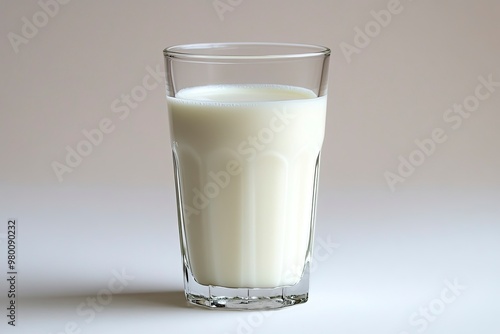 Glass of milk isolated on white background, ai