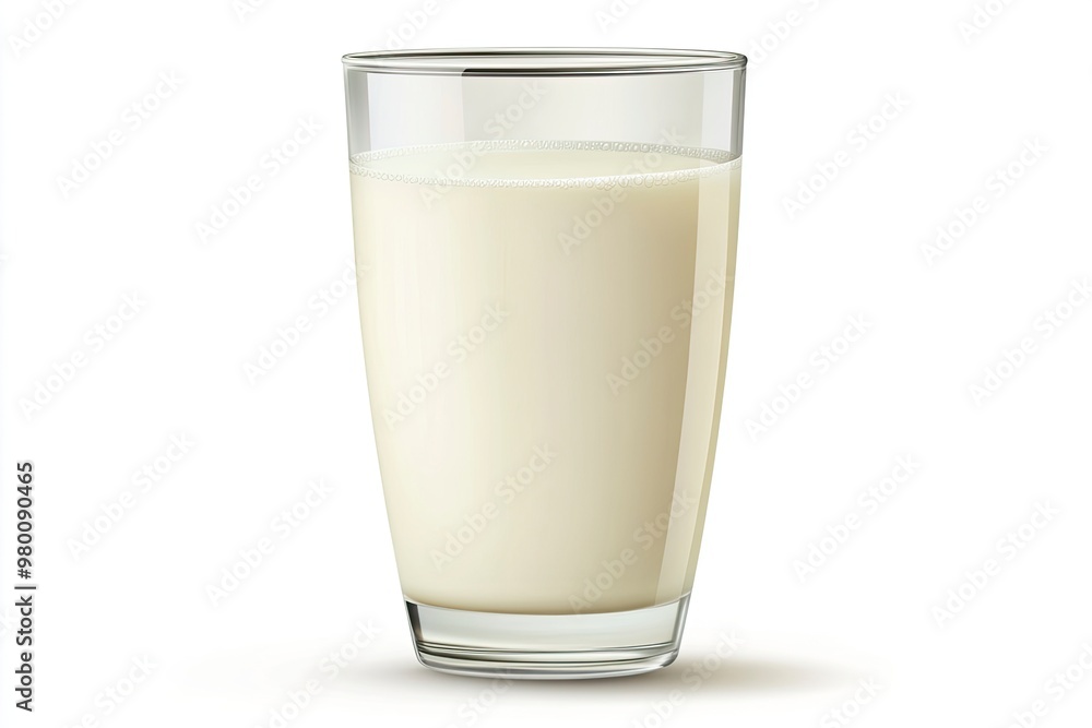 Glass of milk isolated on white background, ai Glass of milk isolated on white background, ai