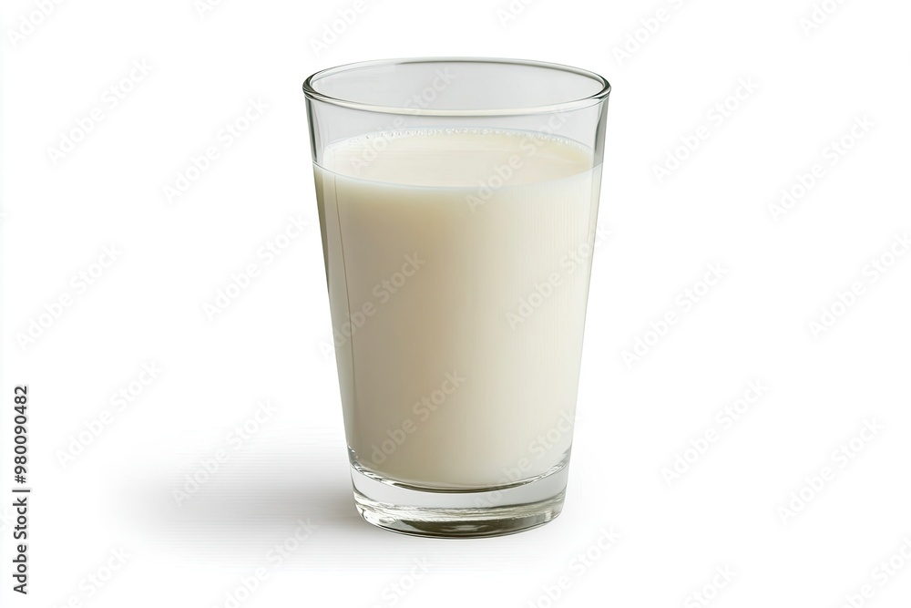 Glass of milk isolated on white background, ai Glass of milk isolated on white background, ai