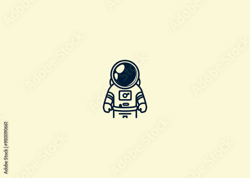 Vector illustration of Astronaut Logo Design