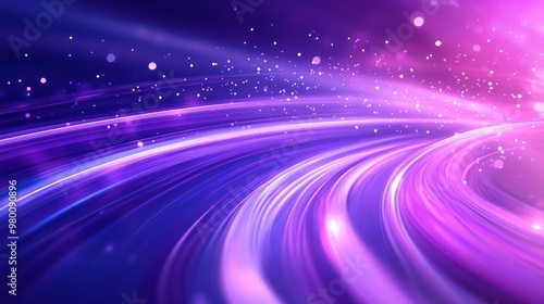 A bright purple background with abstract streaks of light, giving a modern and energetic atmosphere.