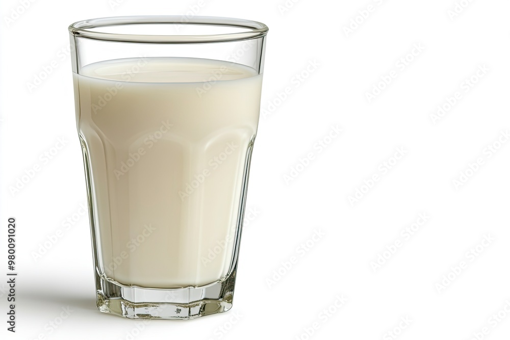 Glass of milk isolated on white background, ai Glass of milk isolated on white background, ai