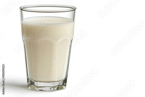 Glass of milk isolated on white background, ai