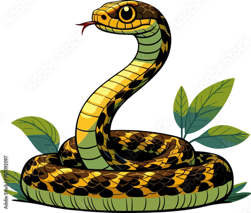 cute cartoon colorful snake