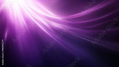 A deep violet background with subtle light rays streaming from the top, creating a sense of depth and focus.