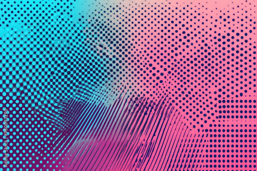 Abstract Digital Art with Blue and Pink Polka Dot Patterns Abstract Digital Art with Blue and Pink Polka Dot Patterns