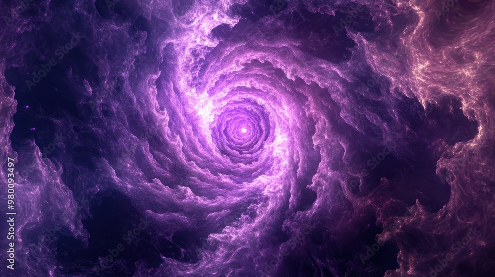 A glowing violet spiral of light forming in the center, creating a hypnotic and abstract visual effect. A glowing violet spiral of light forming in the center, creating a hypnotic and abstract visual effect.
