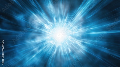 Bright blue rays of light bursting out from the center, casting beams in all directions.