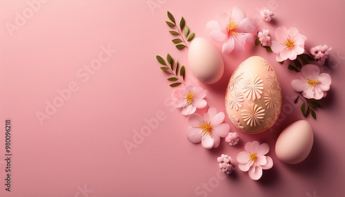 easter eggs with flowers