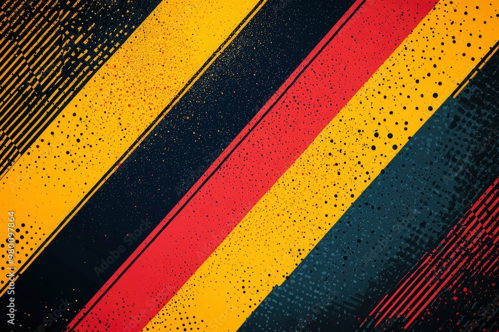 Naklejka premium Abstract Background with Diagonal Stripes and Black Dots