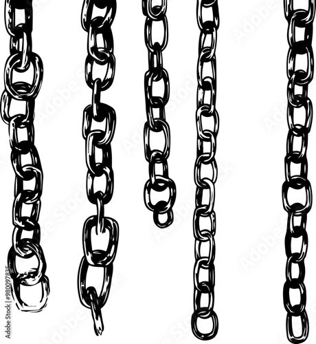 Black Chain Links Vector Illustration