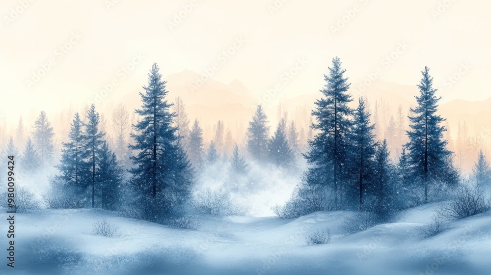 Snowy Winter Forest Landscape Snowy Winter Forest Landscape