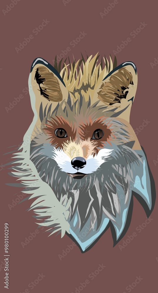 Obraz premium red fox cartoon