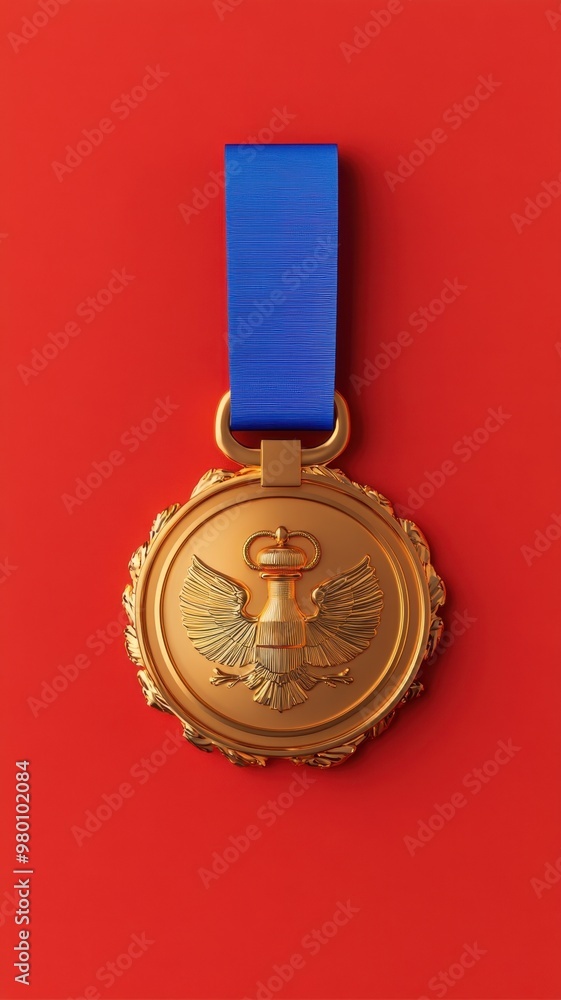 3D gold medal for first place,Champion and winner awards medal set with red ribbon for school university or national or olympic sport even organization competition.Generative AI,3D render. 3D gold medal for first place,Champion and winner awards medal set with red ribbon for school university or national or olympic sport even organization competition.Generative AI,3D render.