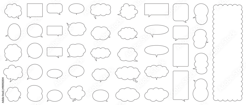 シンプルな吹き出しのイラストセット シンプルな吹き出しのイラストセット