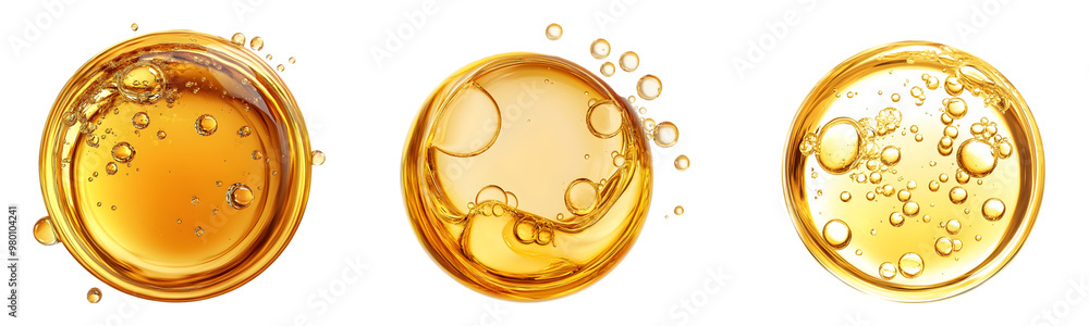 Oil bubbles on transparent background Oil bubbles on transparent background