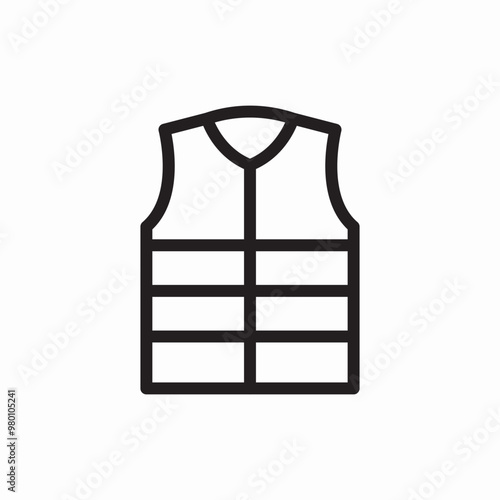 sleeveless puffer jacket icon sign vector