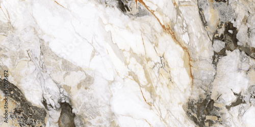 White Statuario Marble with Grey and golden Veins