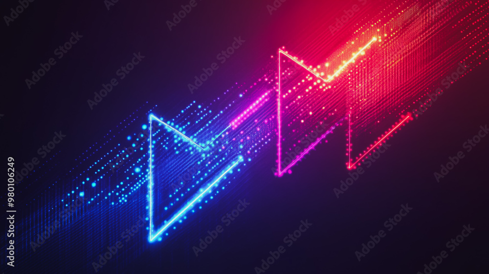 Fototapeta premium Abstract white background with Colorful geometric and circle lines. Digital future technology . Abstract business connection of lines from nodes innovation of communication in the network.