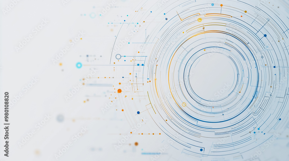Abstract white background with Colorful circle lines. Digital future technology . Abstract business connection of lines from nodes innovation of communication in the network. Abstract white background with Colorful circle lines. Digital future technology . Abstract business connection of lines from nodes innovation of communication in the network.