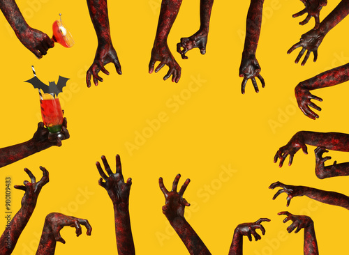 Frame made of many hands of...