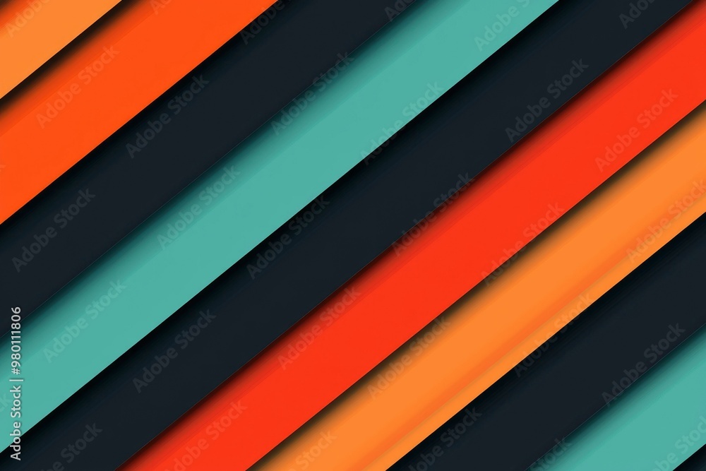 Abstract Diagonal Stripes with Orange, Teal, and Black Colors Abstract Diagonal Stripes with Orange, Teal, and Black Colors