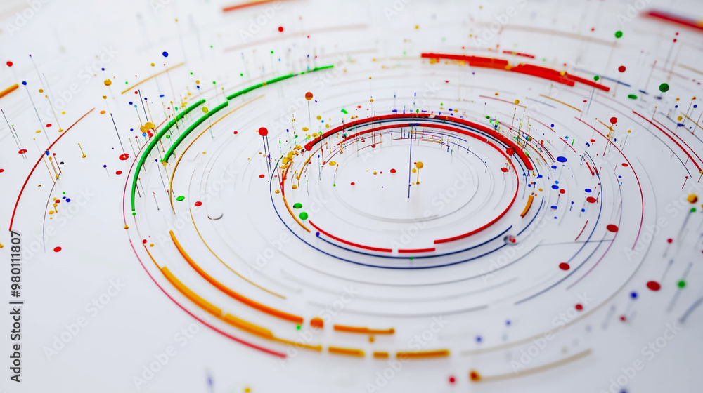 Abstract white background with Colorful circle lines. Digital future technology . Abstract business connection of lines from nodes innovation of communication in the network. Abstract white background with Colorful circle lines. Digital future technology . Abstract business connection of lines from nodes innovation of communication in the network.